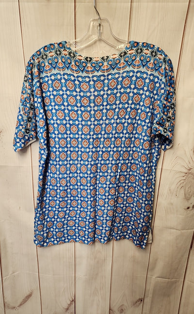 Chico's Women's Size 1 = US M Blue Short Sleeve Top