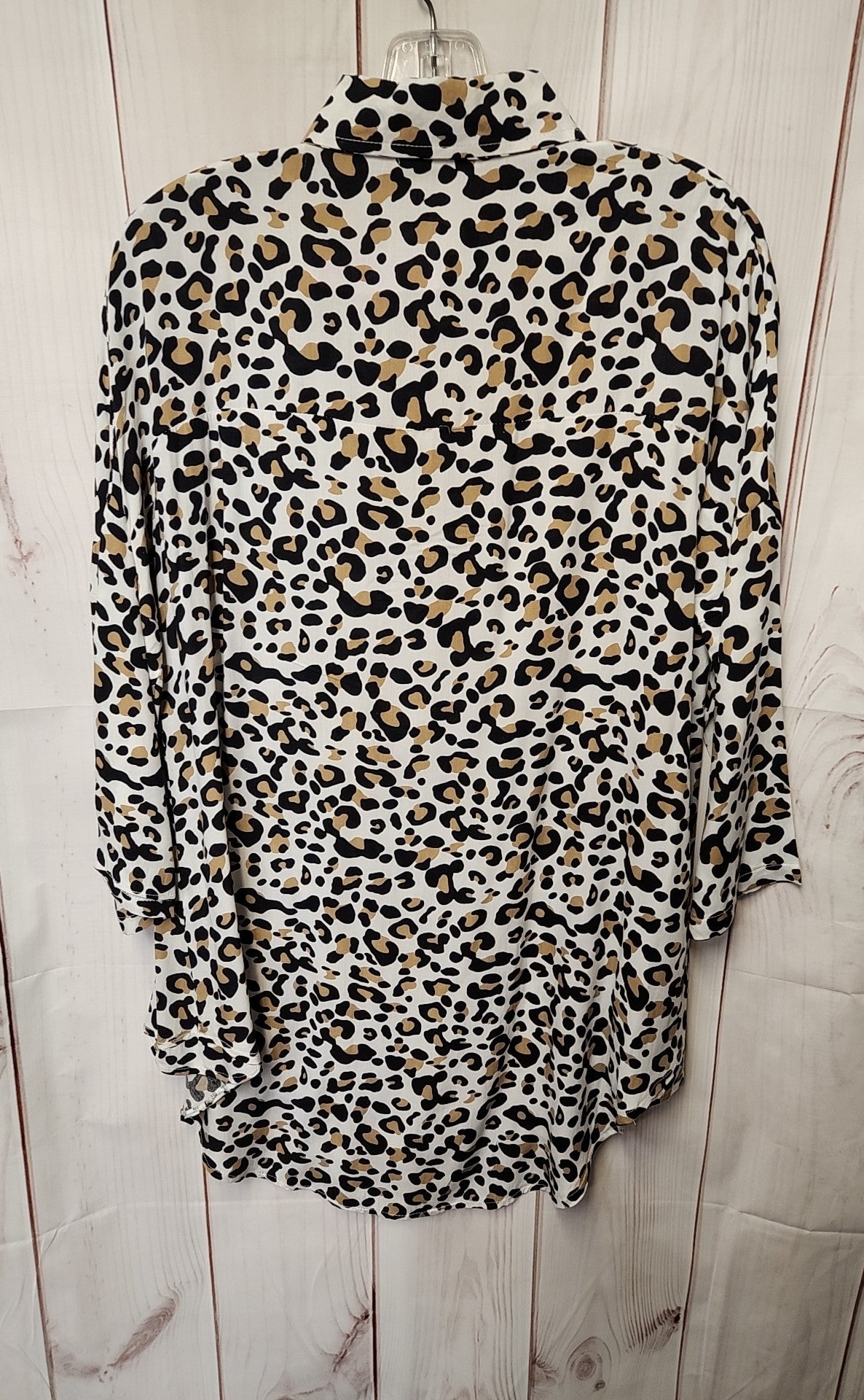 Zoye Chen Women's Size XS Brown Animal Print Long Sleeve Top