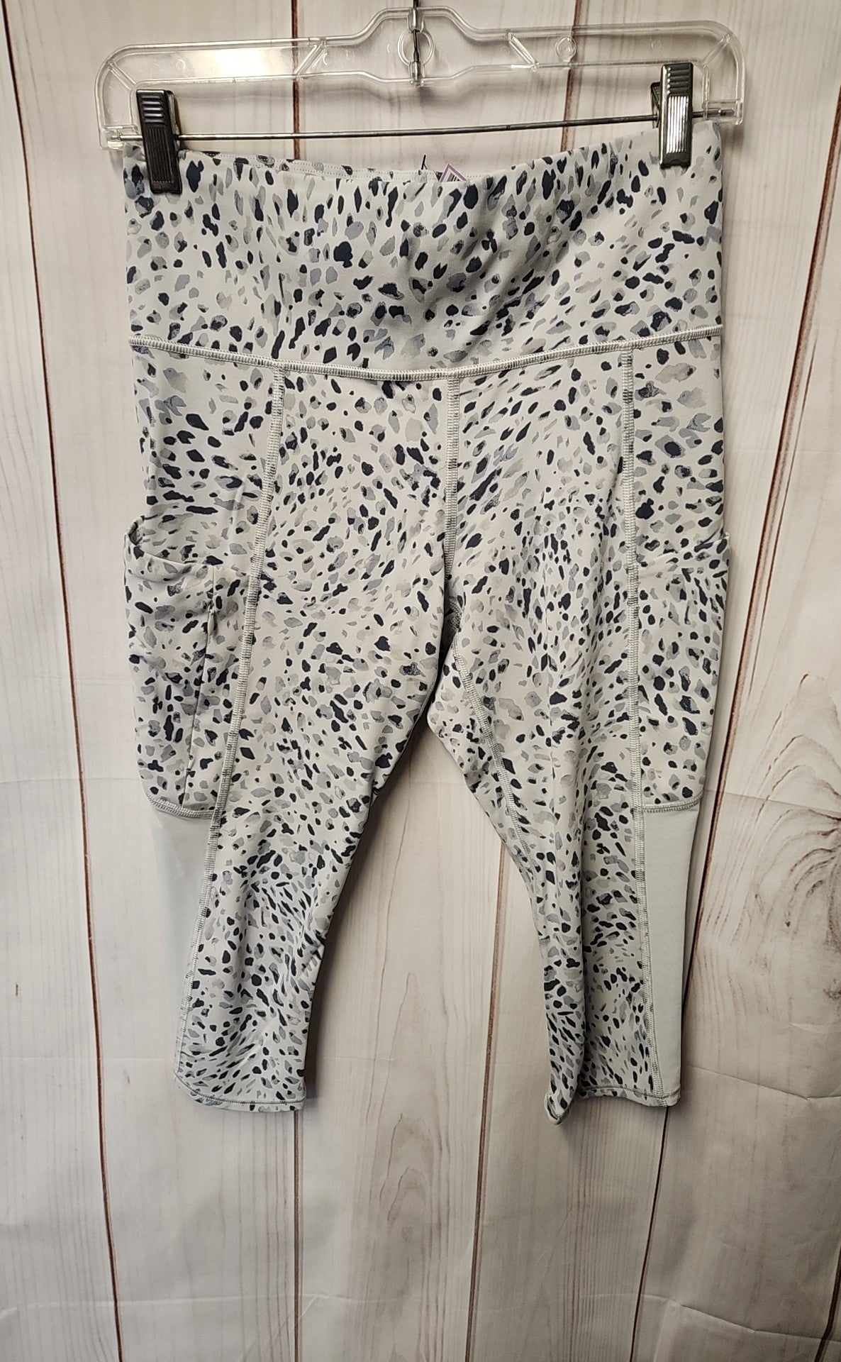 Athleta Women's Size S White & Blue Animal Print Active Capris