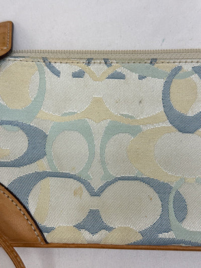 Coach Light Blue Wristlet AS IS - marks on front & back