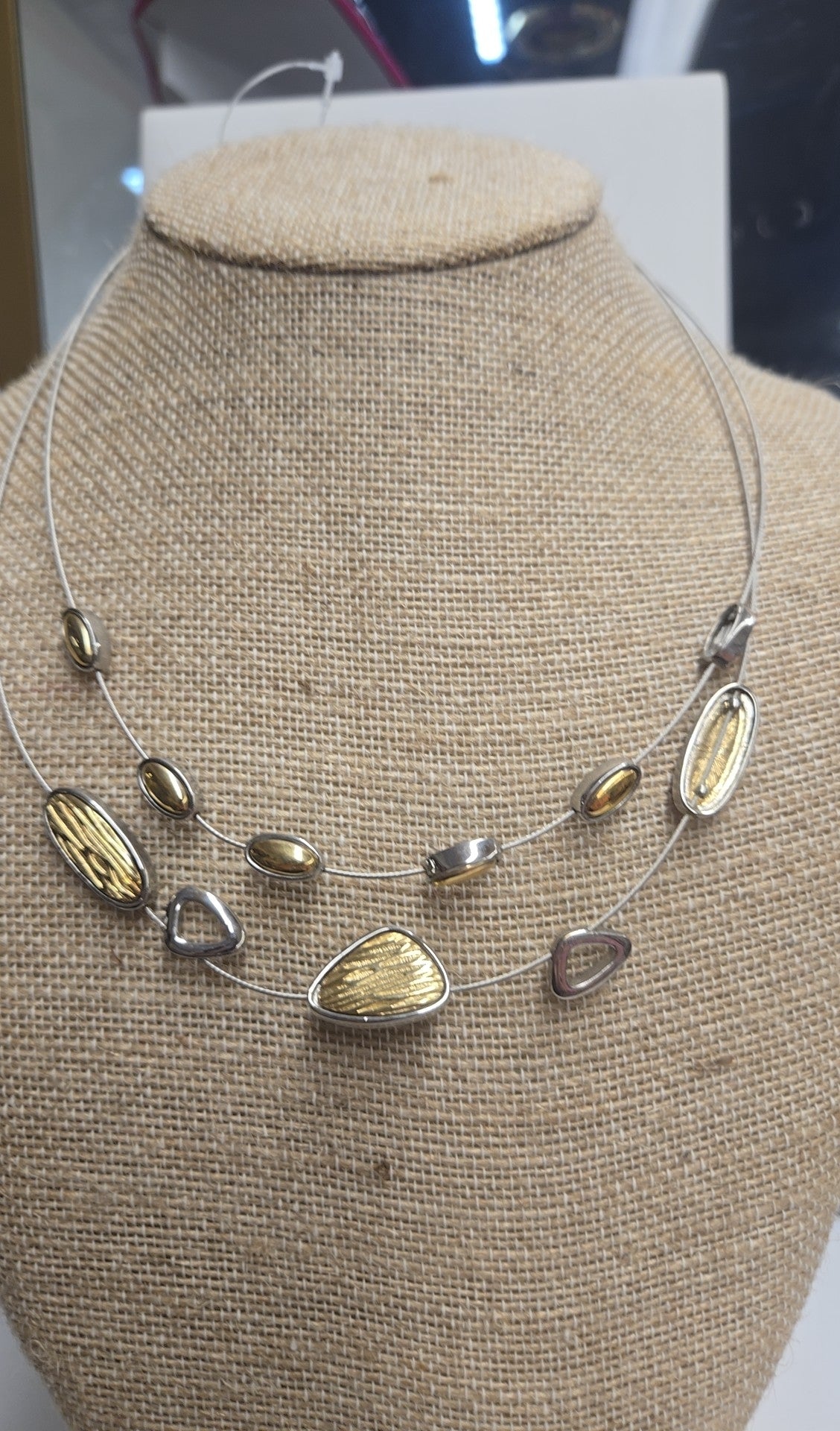 2 Strand Silver & Gold Necklace