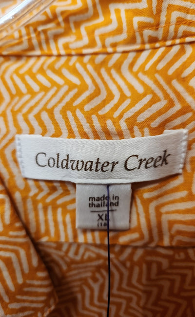 Coldwater Creek Women's Size XL Orange Short Sleeve Top