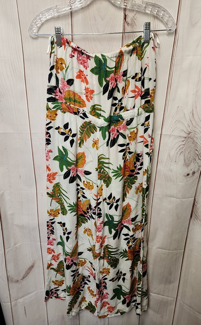 Blue Island Women's Size S White Floral Jumpsuit