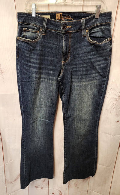 Kut from the Kloth Women's Size 31 (11-12) Blue Jeans Nikki Mid Rise Ankle Flare