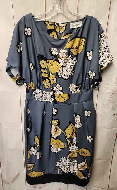 Closet Women's Size 10 Gray Floral Dress