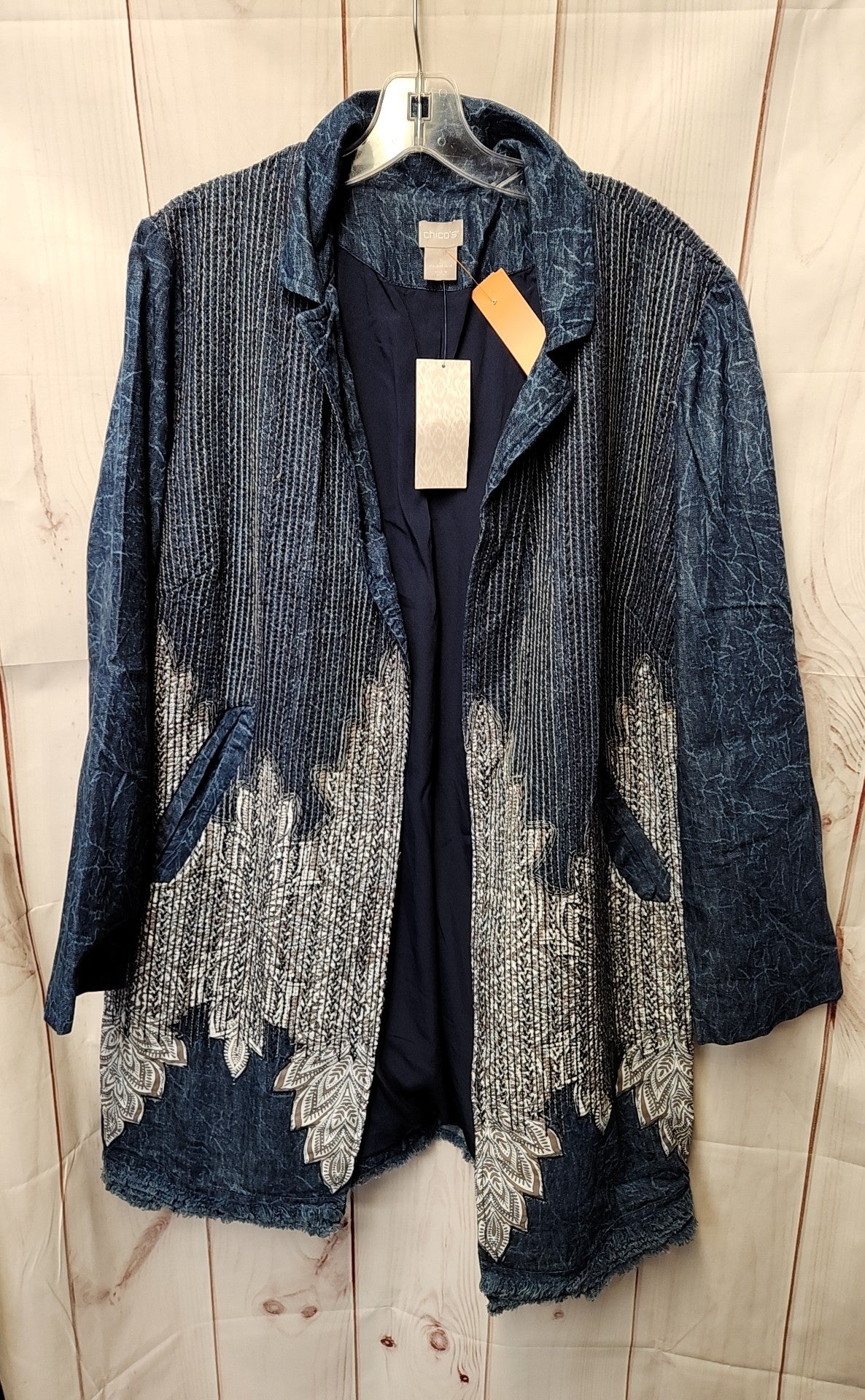 NWT Chico's Women's Size 3 = US XL Blue Cardigan