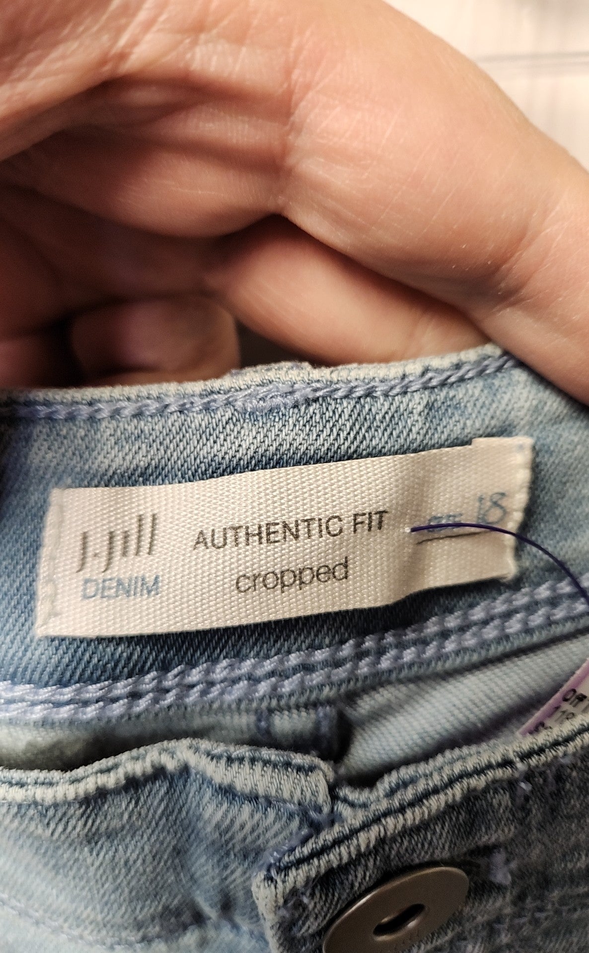 NWT J Jill Women's Size 34 (18/1X) Blue Jeans Authentic Fit Cropped