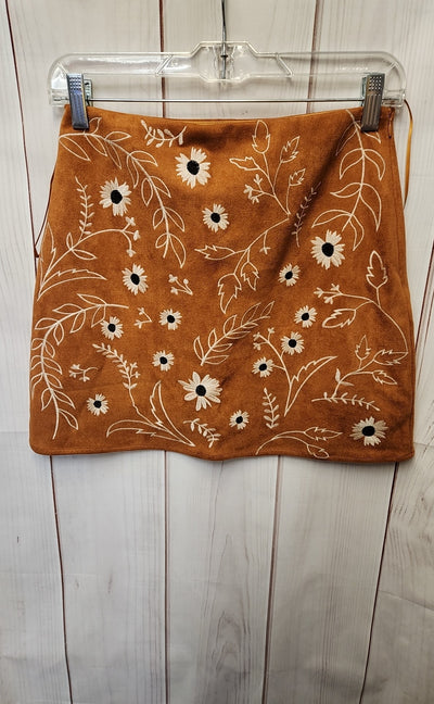 NWT Blue Rain Women's Size S Brown Floral Skirt