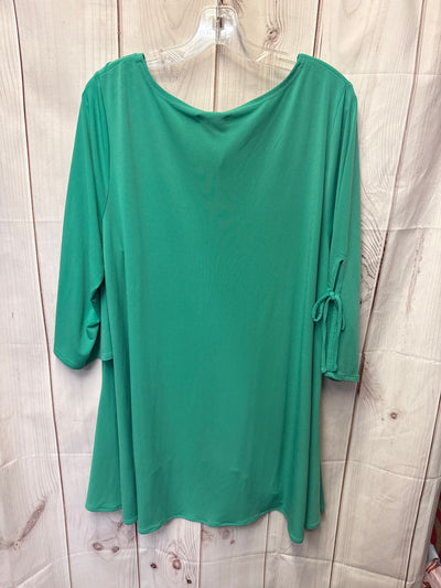 Alfani Women's Size 2X Green 3/4 Sleeve Top