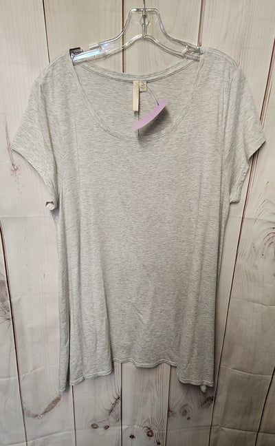 Pure Jill Women's Size XL Gray Short Sleeve Top