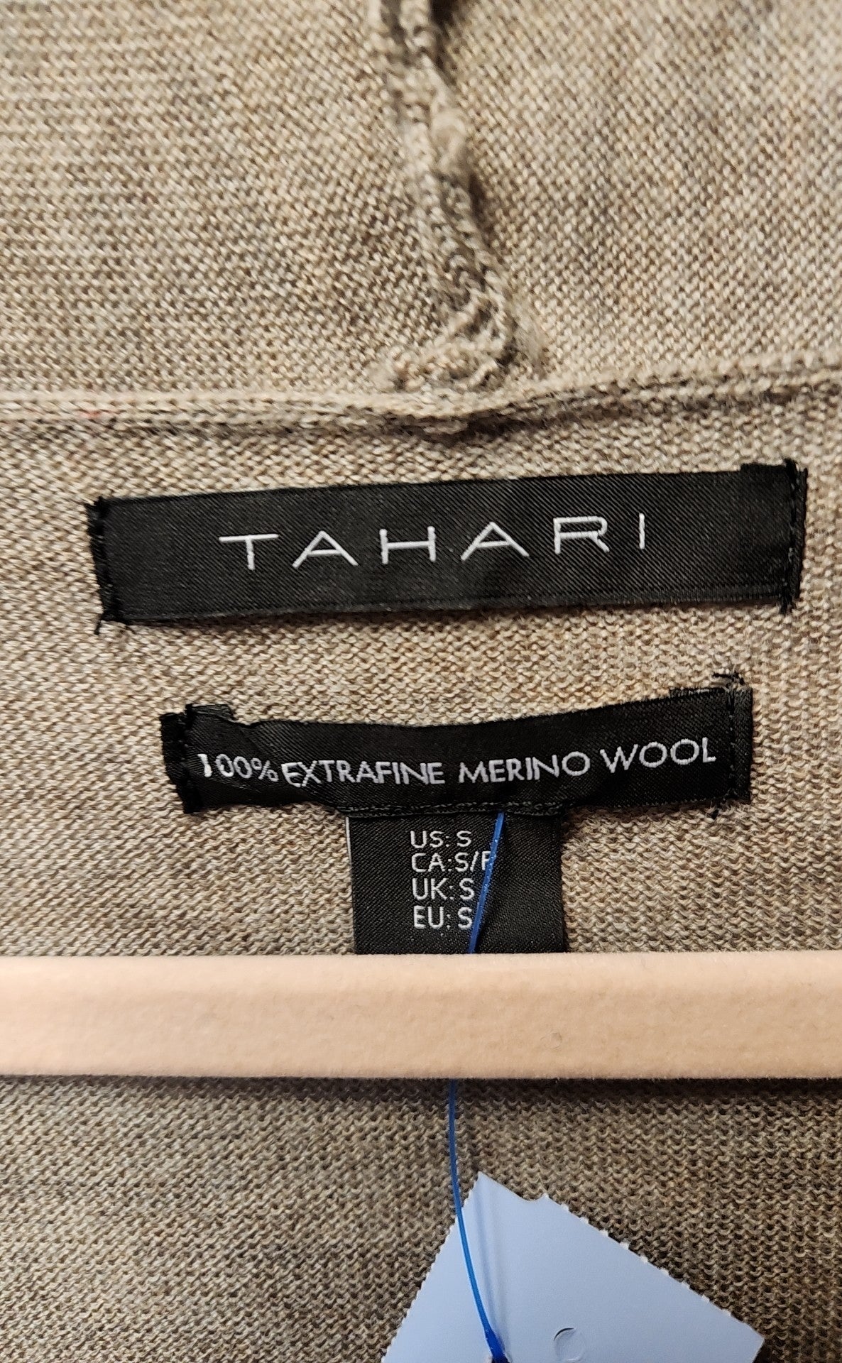 Tahari Women's Size S Brown Merino Wool Cardigan