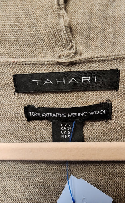 Tahari Women's Size S Brown Merino Wool Cardigan