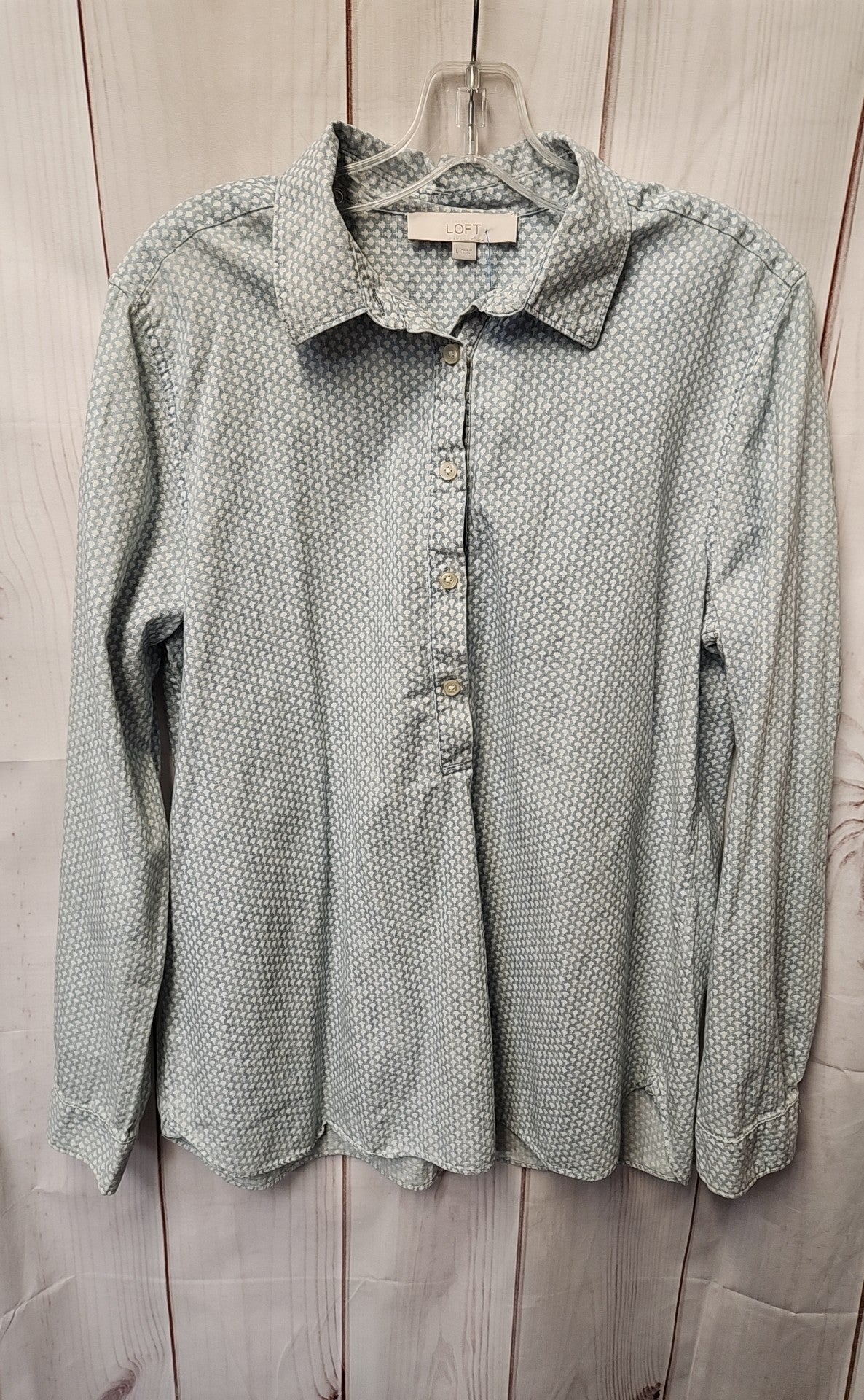 Loft Women's Size L Light Blue Long Sleeve Top