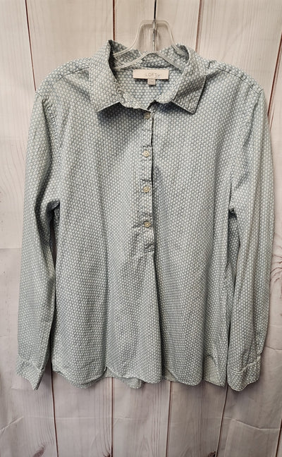 Loft Women's Size L Light Blue Long Sleeve Top