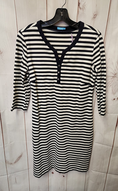 J McLaughlin Women's Size L White & Blue Dress