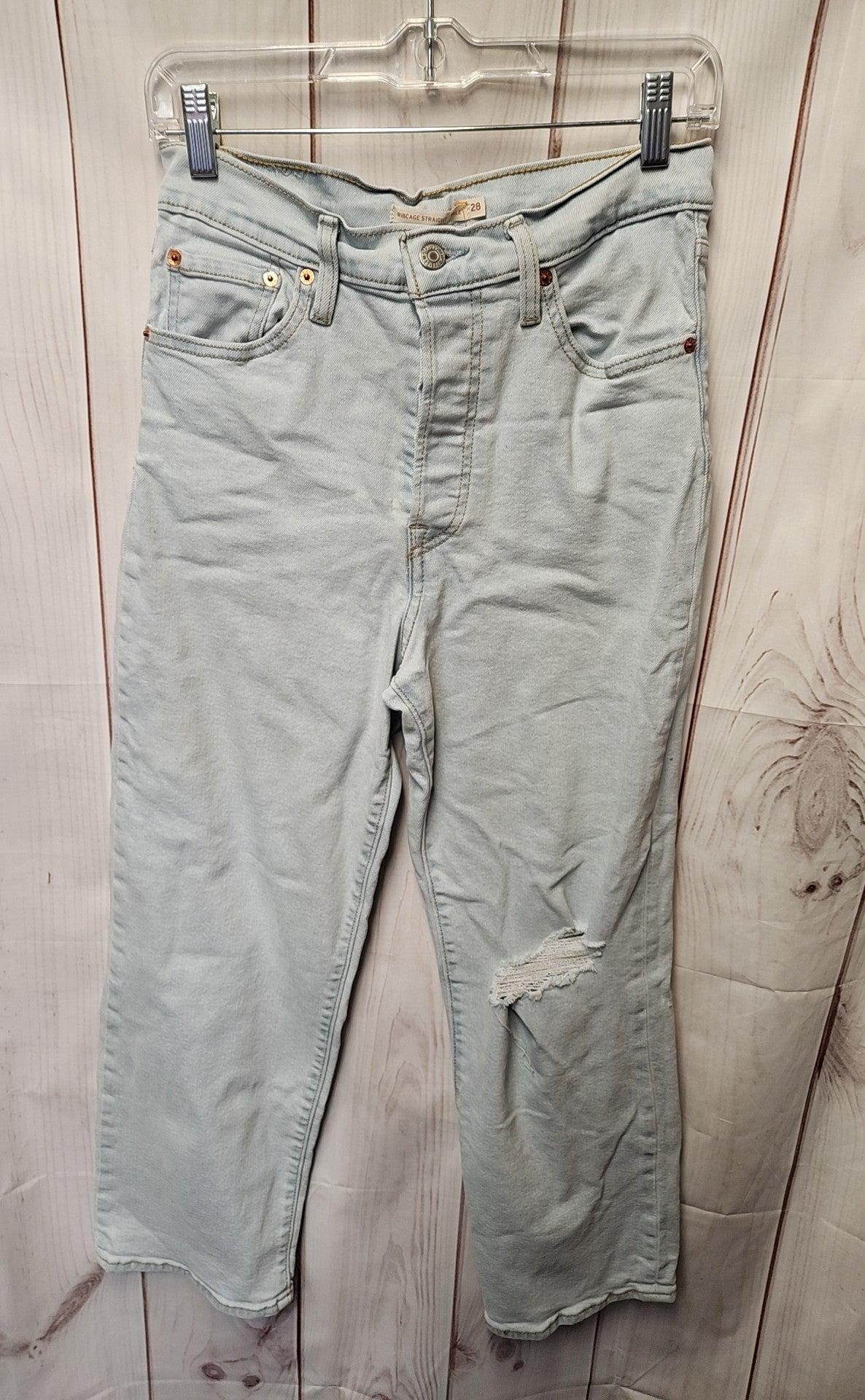 Levis Women's Size 28 (5-6) Blue Jeans Ribcage Straight Ankle