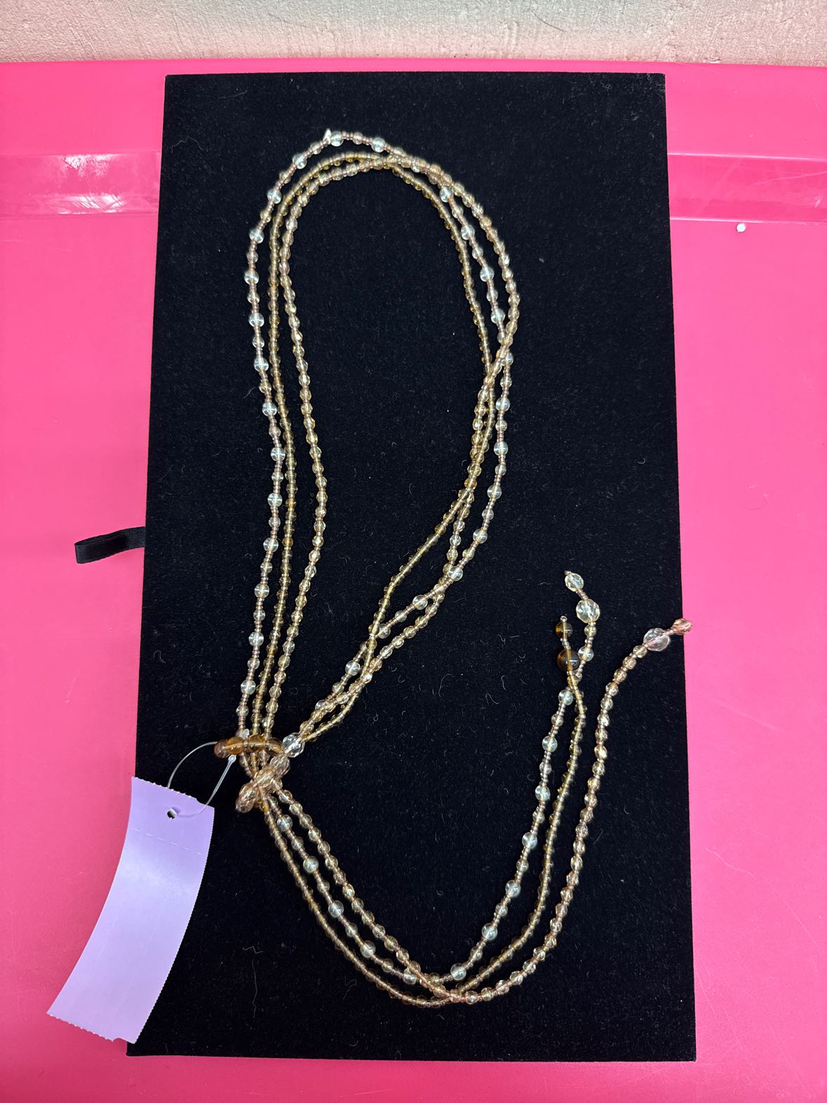 Adjustable Brown Beaded Necklace