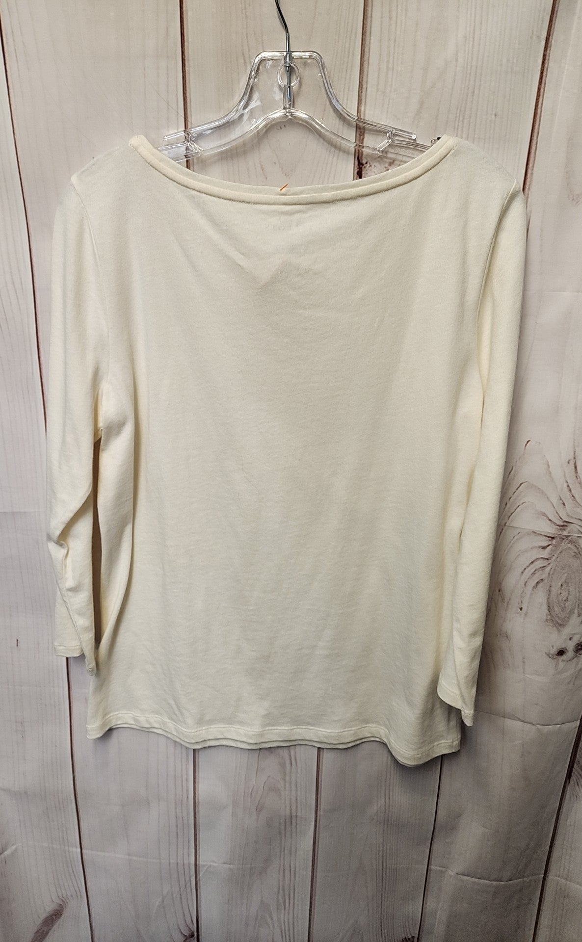 Talbots Women's Size L Petite White 3/4 Sleeve Top