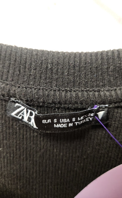 Zara Women's Size S Black Short Sleeve Top