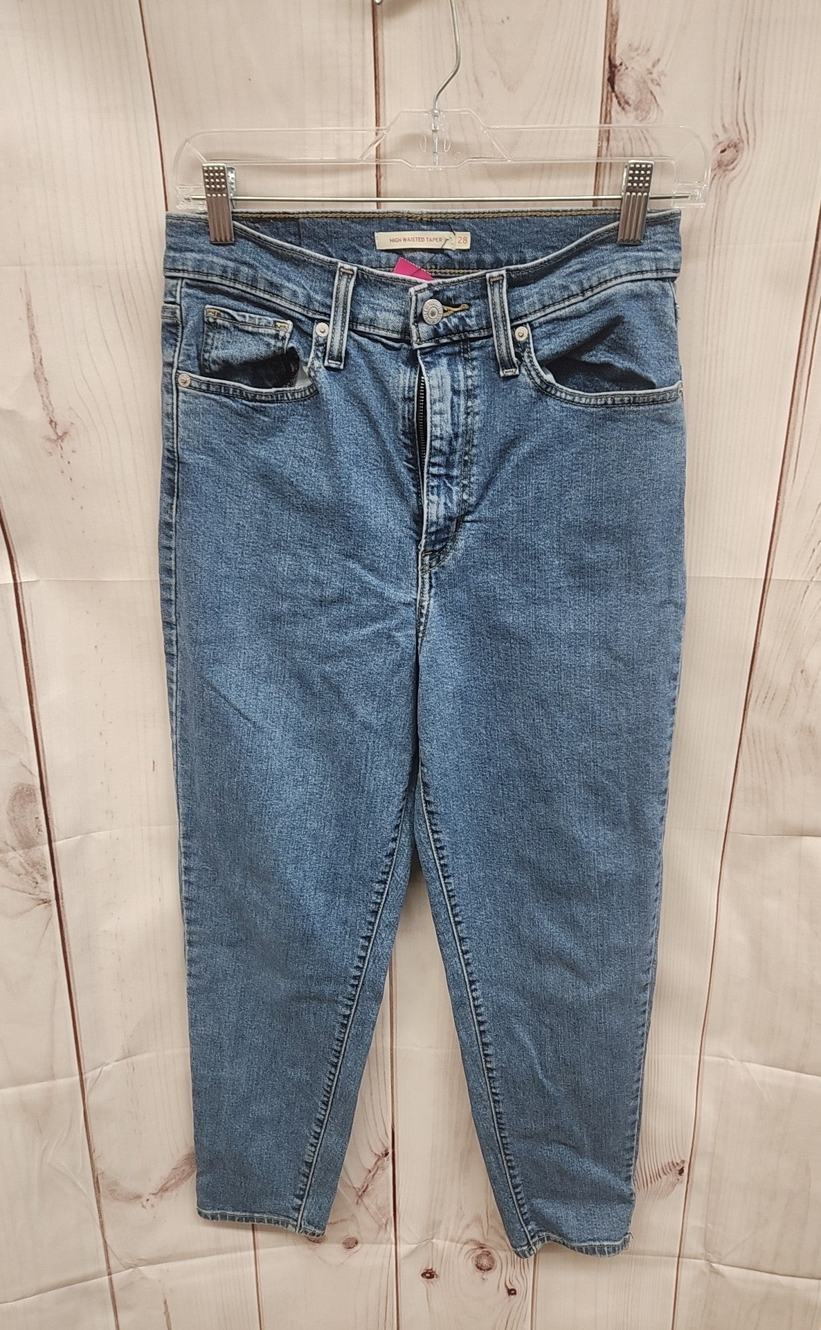 Levis Women's Size 28 (5-6) High Waisted Taper Blue Jeans