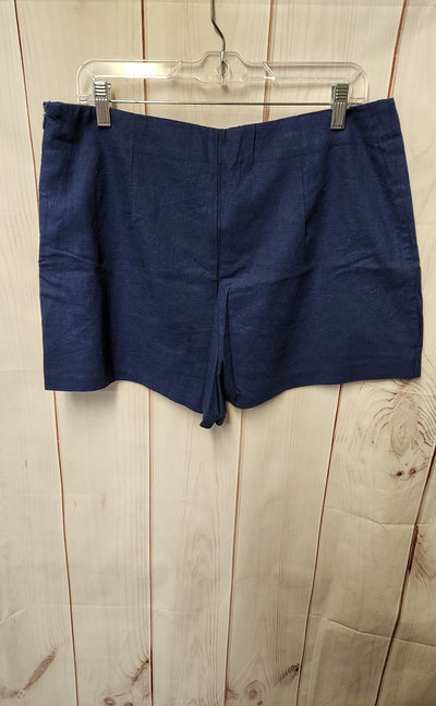Free People Women's Size L Navy Linen Blend Skorts