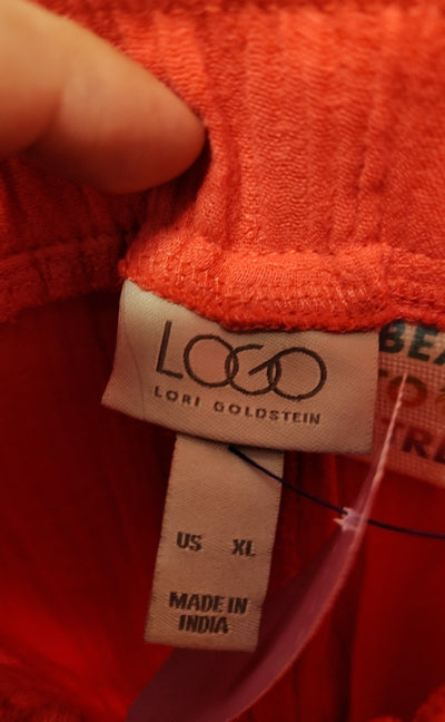 Logo Women's Size XL Red Cotton Pants Beach To Street