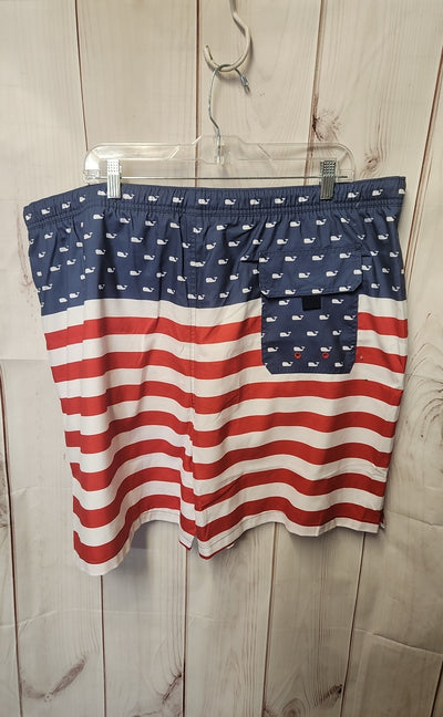 NWT Vineyard Vines Men's Size 2X Red & Blue Swim Trunks