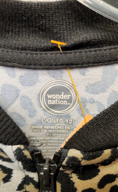 Wonder Nation Girl's Size 10/12 Black & Brown Animal Print Jacket