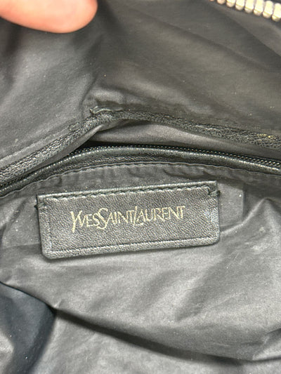 Yves Saint Laurent Signature Y front puff Silk Black Purse Bag YSL