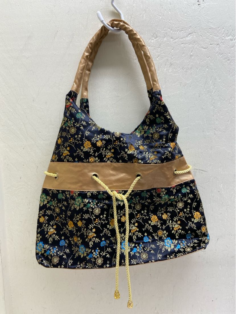 Black Floral Purse Bag