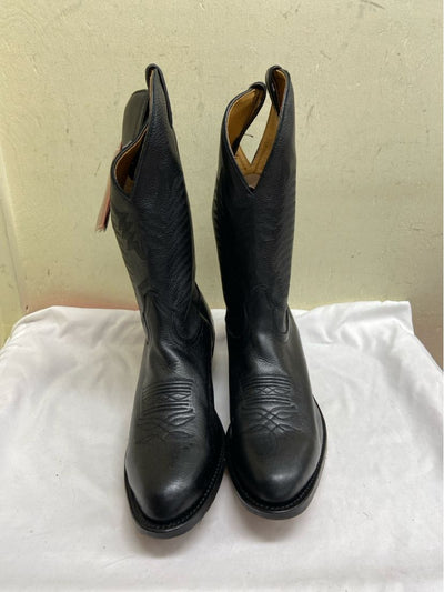 NWT Boulet Men's Size 10 Black Leather Cowboy Boots Shoes