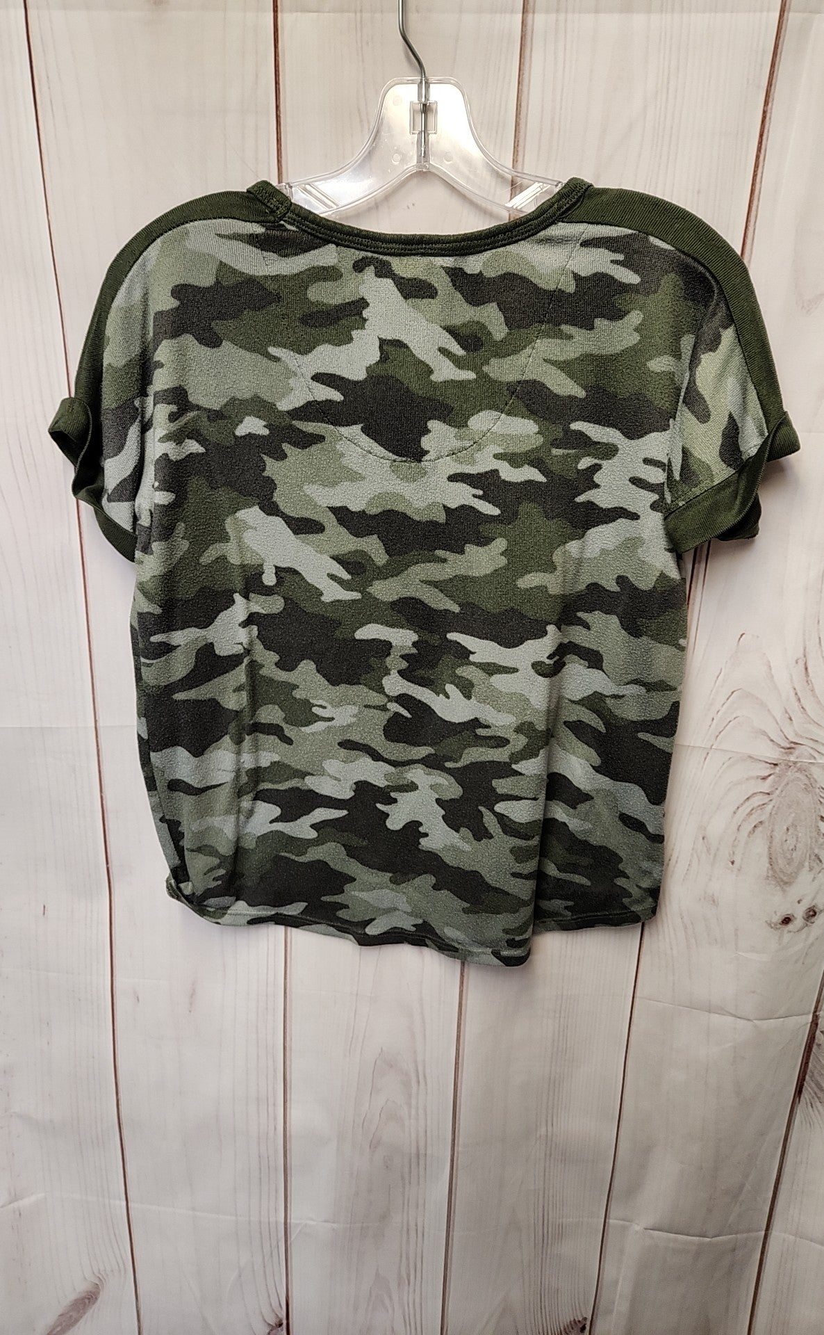 Lucky Brand Women's Size XS Green Camo Short Sleeve Top