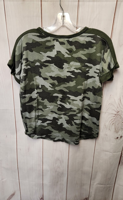 Lucky Brand Women's Size XS Green Camo Short Sleeve Top