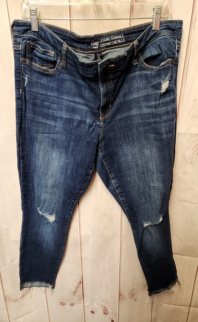 Gap Women's Size 34 (18/1X) Blue Denim Jeans Legging Skimmer Cheville Rips