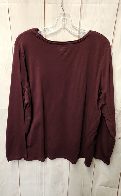 Talbots Women's Size 2X Purple Long Sleeve Top