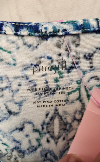 Pure Jill Women's Size L Blue Short Sleeve Top