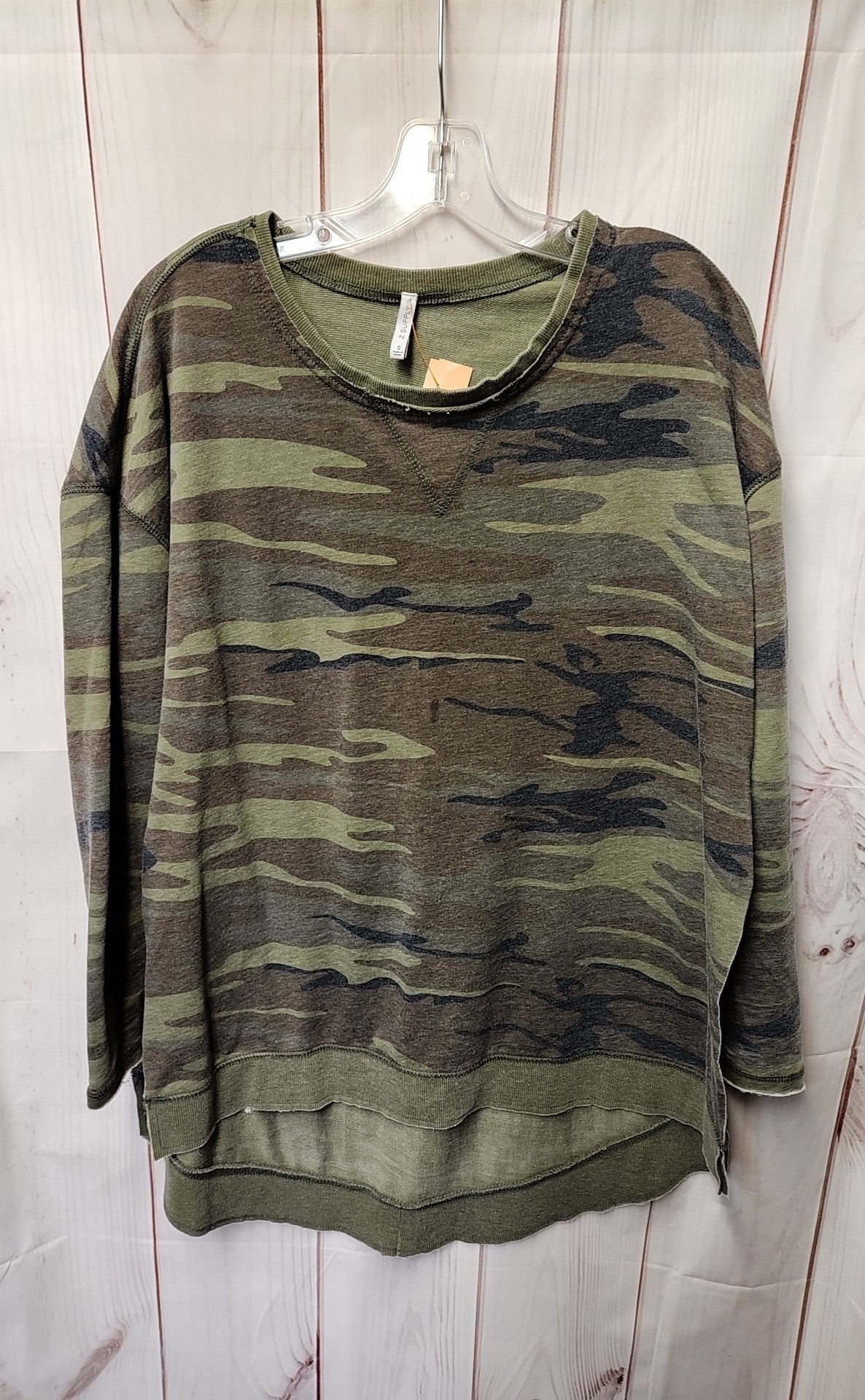Z Supply Women's Size S Green Camo Long Sleeve Top