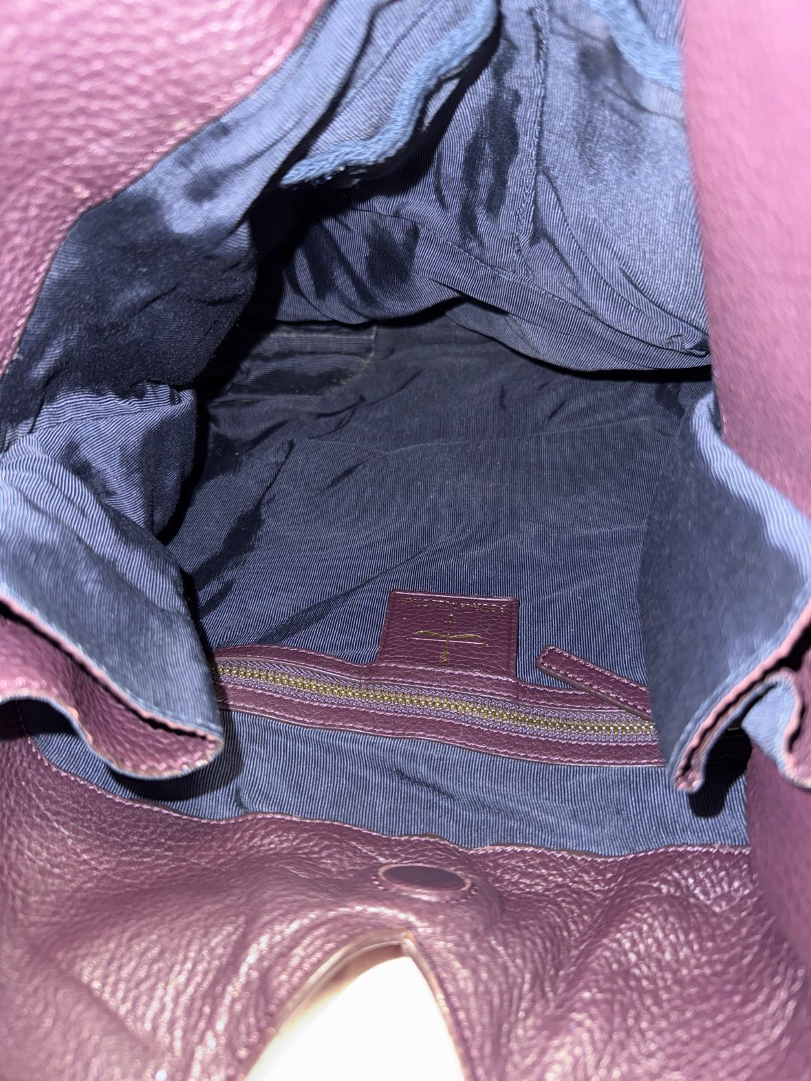 Pour la Victoire Purple Leather Hobo Shoulder Purse Bag AS IS - Wear