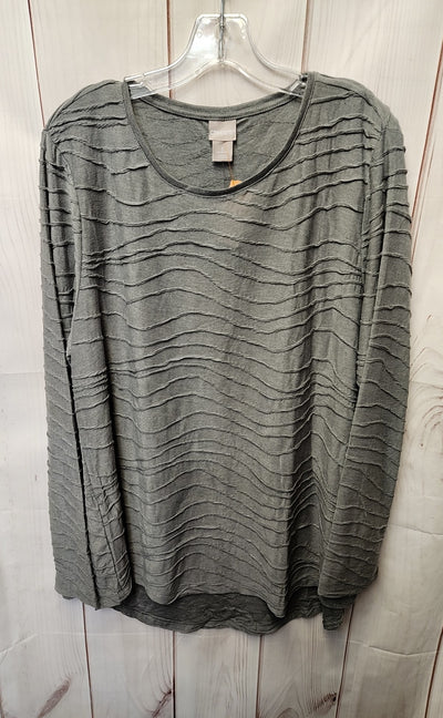 Chico's Women's Size 3 = US XL Gray Long Sleeve Top