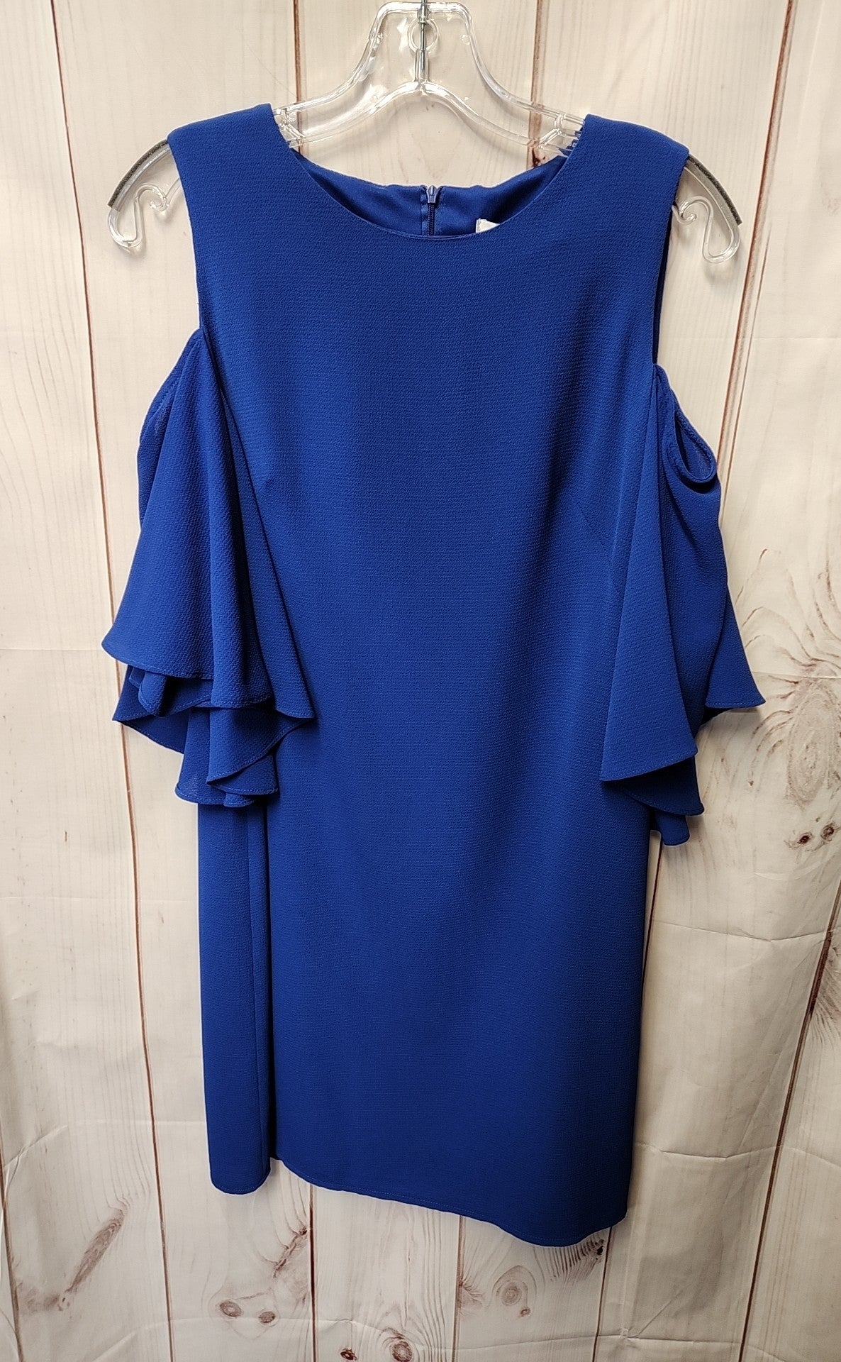 London Times Women's Size 6 Blue Cold Shoulder Dress