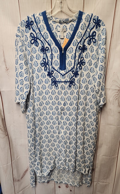 Charter Club Women's Size S White & Blue Dress