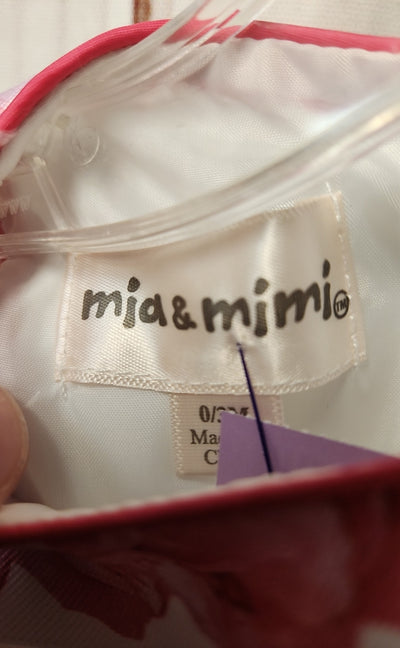 NWT Mia & Mimi Girl's Size 3 Months White & Pink Dress