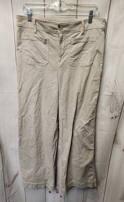 Loft Women's Size 10 Beige Corduroy Pants The Palmer Wide Leg