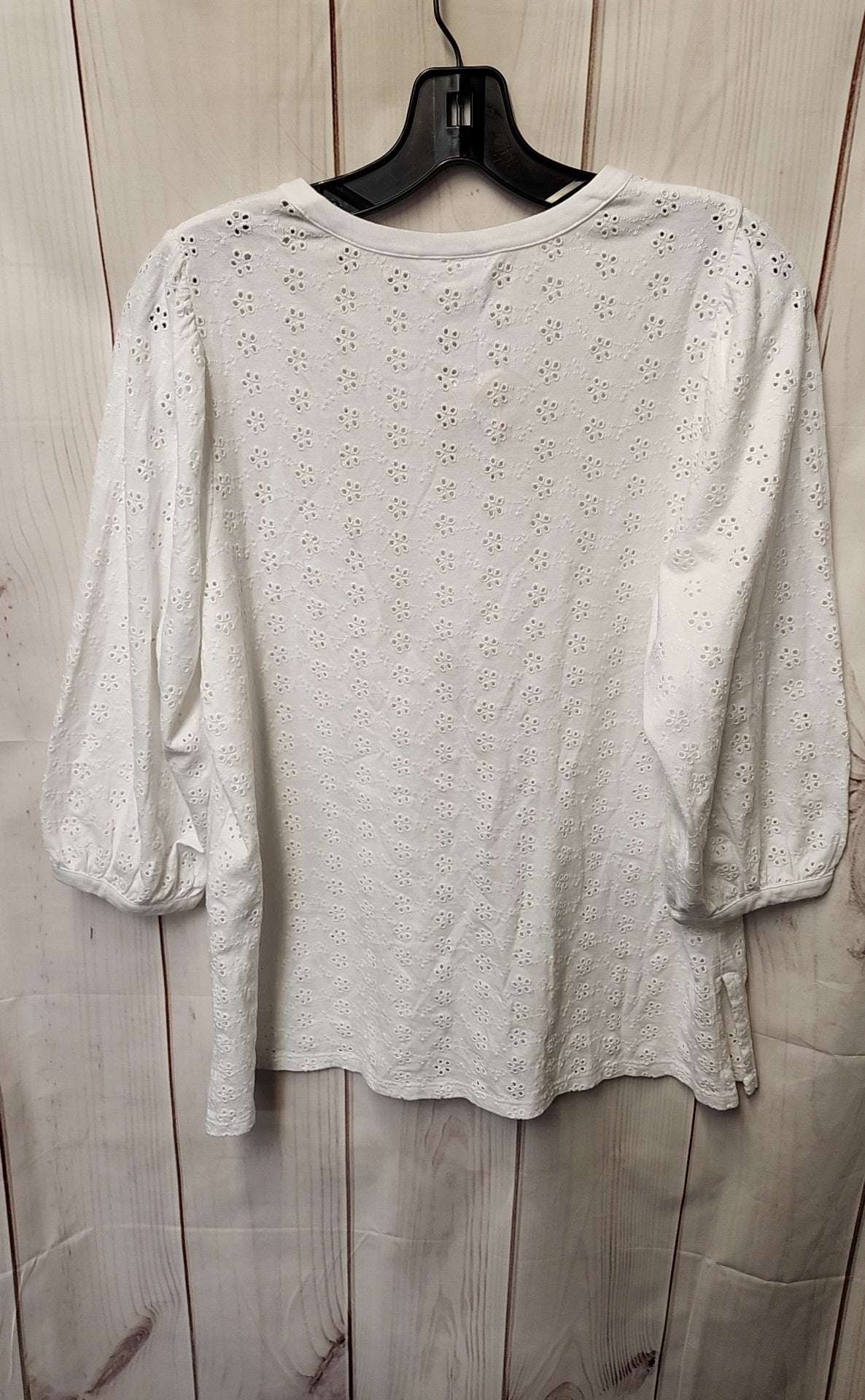 J Jill Women's Size S Petite White 3/4 Sleeve Top