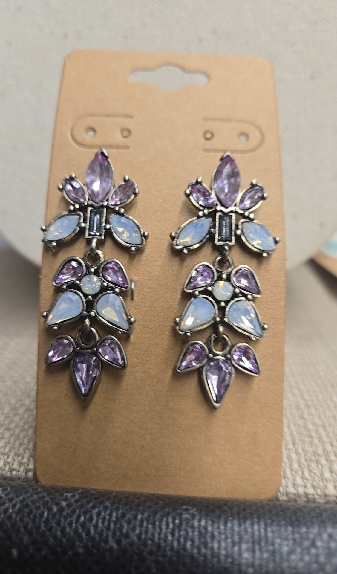 Purple Rhinestone Earrings