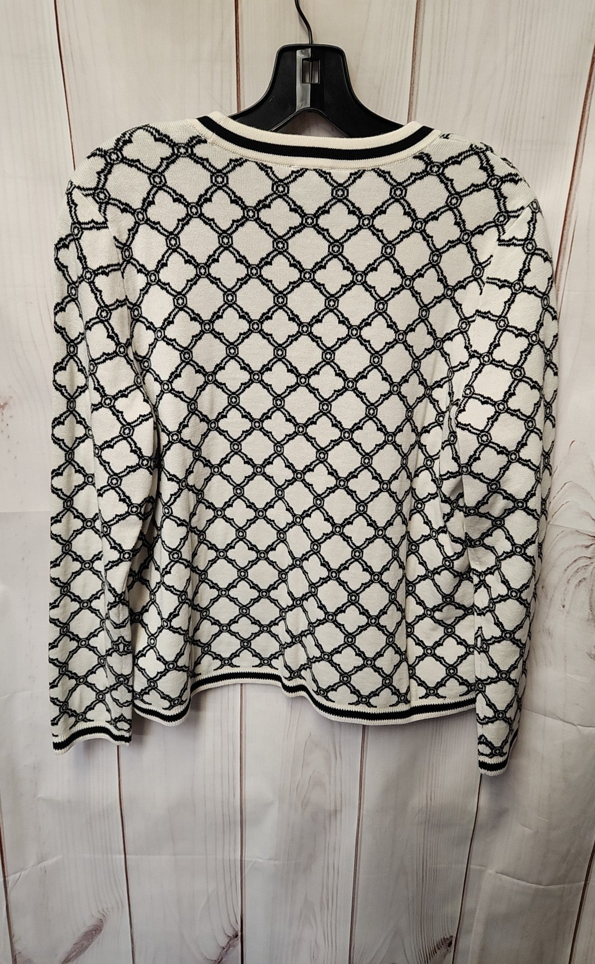NWT Talbots Women's Size M Petite White & Black Cardigan