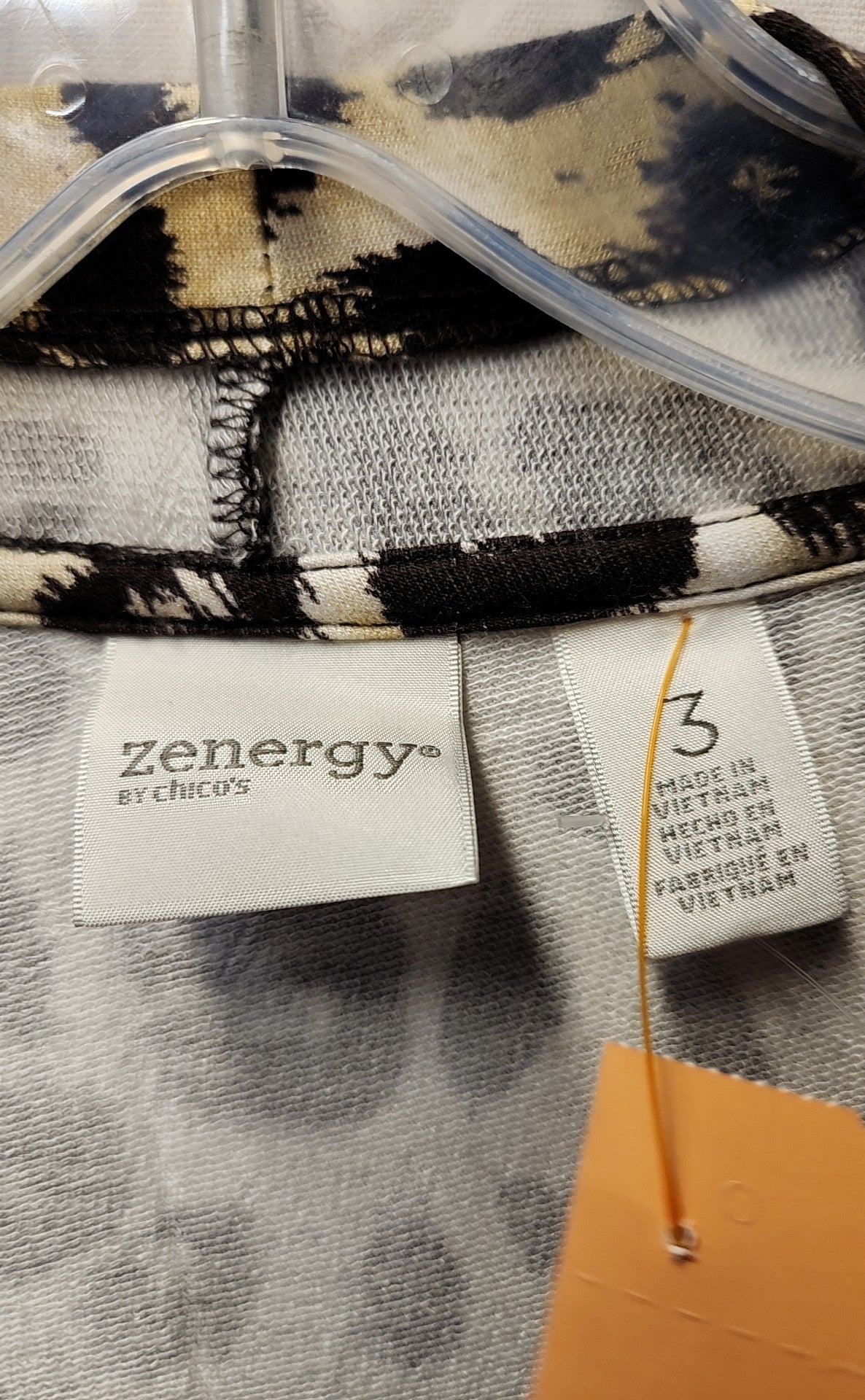 NWT Zenergy - Chico's Women's Size 3 = US XL Brown Animal Print Cardigan