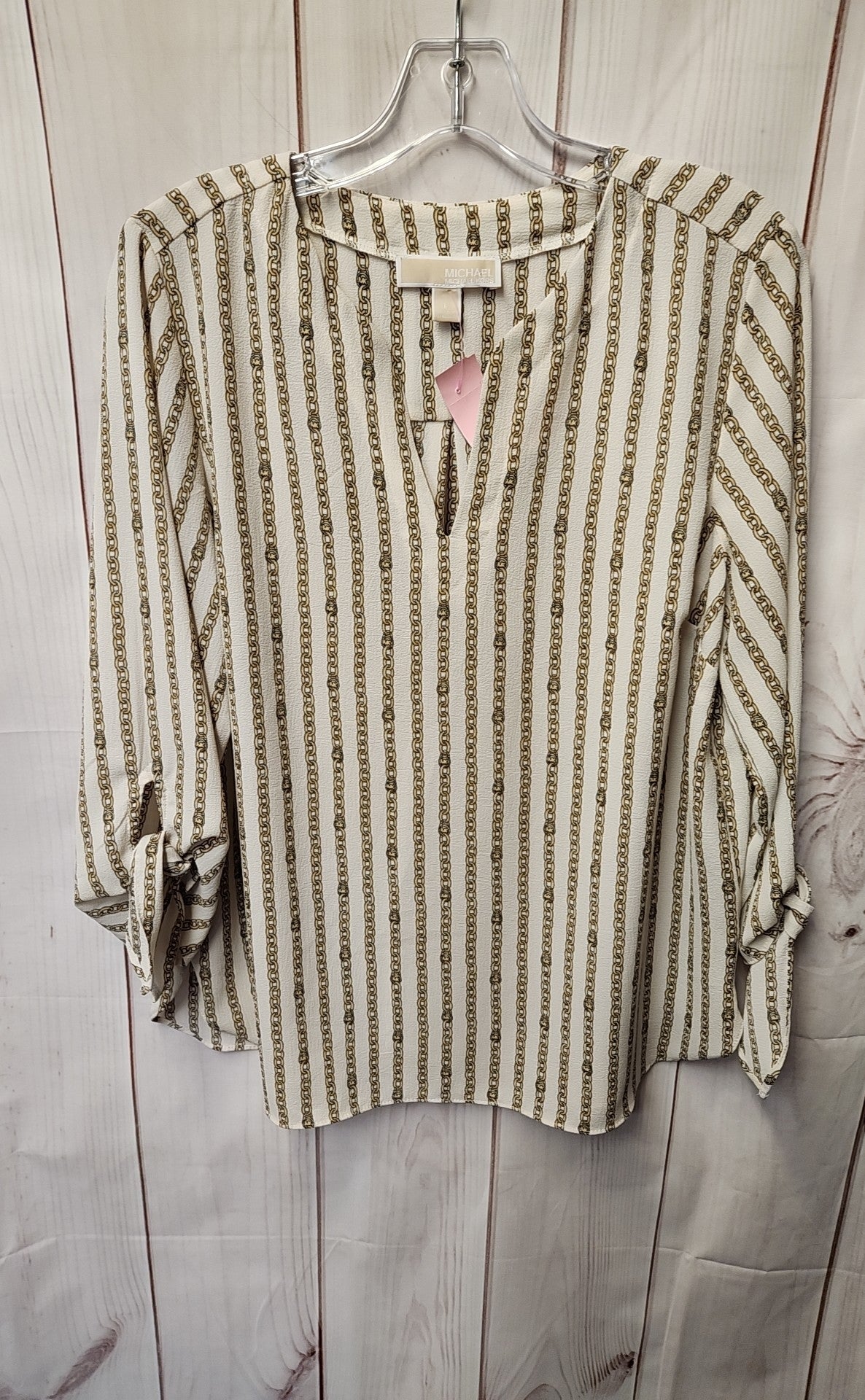 Michael Kors Women's Size L Beige Long Sleeve Top