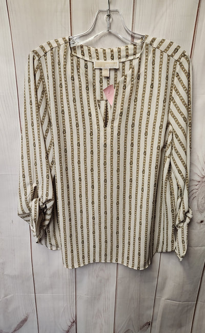 Michael Kors Women's Size L Beige Long Sleeve Top