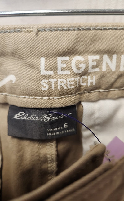 Eddie Bauer Women's Size 6 Beige Pants Boyfriend Midrise Slim